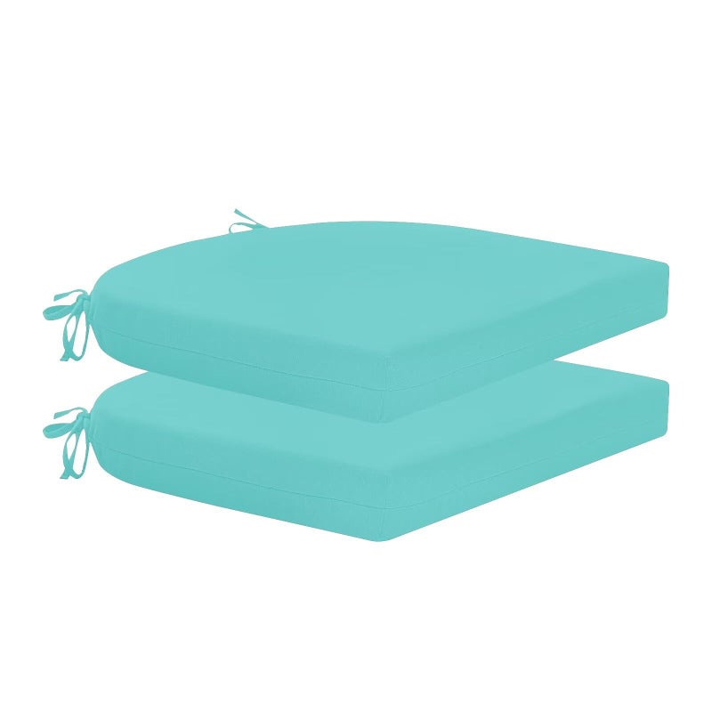HARBOREST Outdoor Chair Cushions Set of 2 Water Resistant Patio Chair Cushions with Ties Outdoor Seat Cushions for Patio Furniture 17x16x2 Teal - Image 2