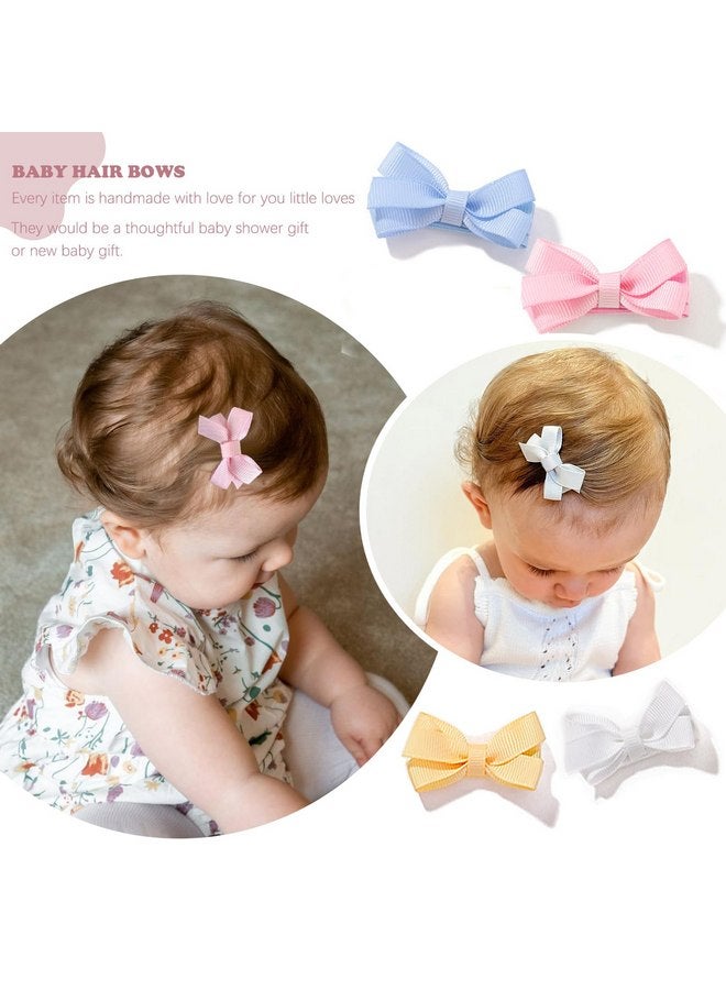CellElection 28 Pack Baby Girls Fine Hair Clips Handmade Hair Bows for Baby Fine Hair Mini Grosgrain Ribbon Hair Bows Snap Hair Clips Barrettes Hair Accessories for Baby Girls Newborn Infant Toddlers - Image 4