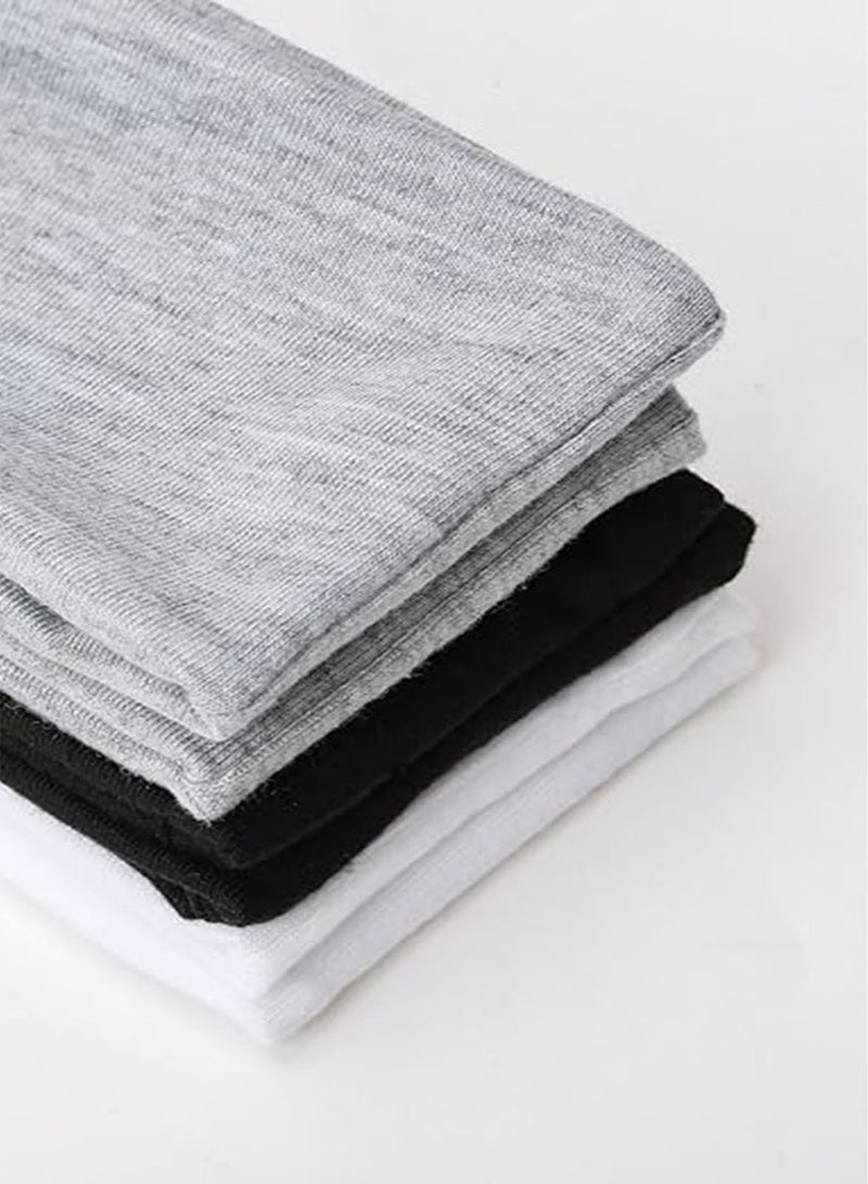 Layali 6 Pcs Headbands, Non Slip Soft Cotton Sport Elastic Hairbands for Men and Women, Thin Summer Headband, Soft Cotton Hair Bands for Yoga, Workout, Running, Cycling (Black, Gray, White) - Image 2