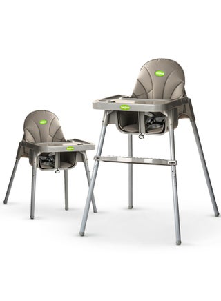 2 in 1 Clento Baby High Chair for Kids, Baby Feeding Chair With 2 Height Adjustable, Footrest, Tray, Stand, 3 Point Safety Belt, Kids High Chair For Baby 6 Months To 3 Years - Grey - pzsku/ZD8A985B7FAB23405F8C1Z/45/_/1725522262/e213ce1a-5392-47ca-ad84-e0678fafb89d