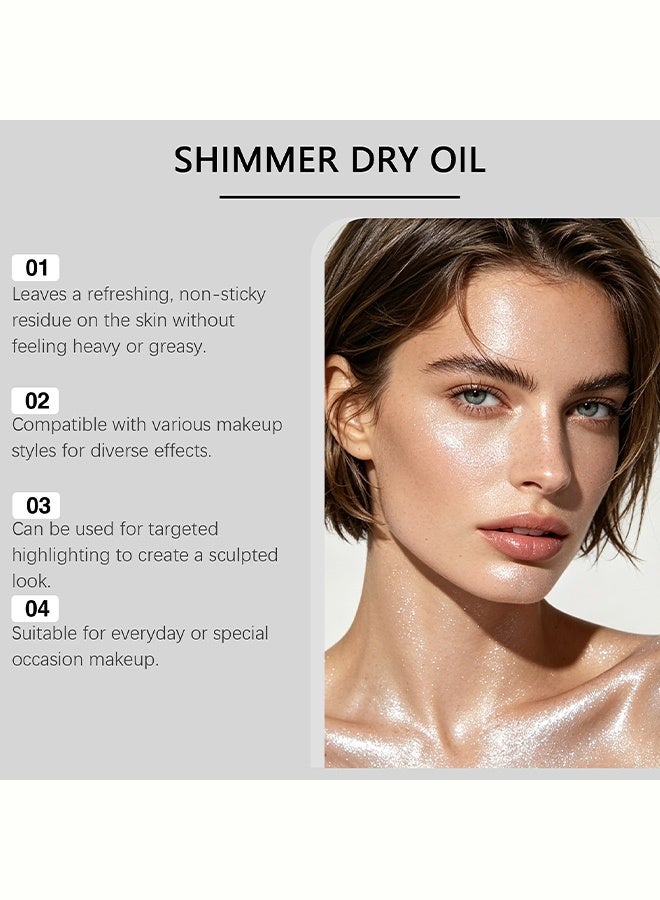 EELHOE Silver body shimmering oil - Fine and natural color-shifting glitter that adheres to the skin for everyday makeup. Shimmering oil 30ml - Image 3