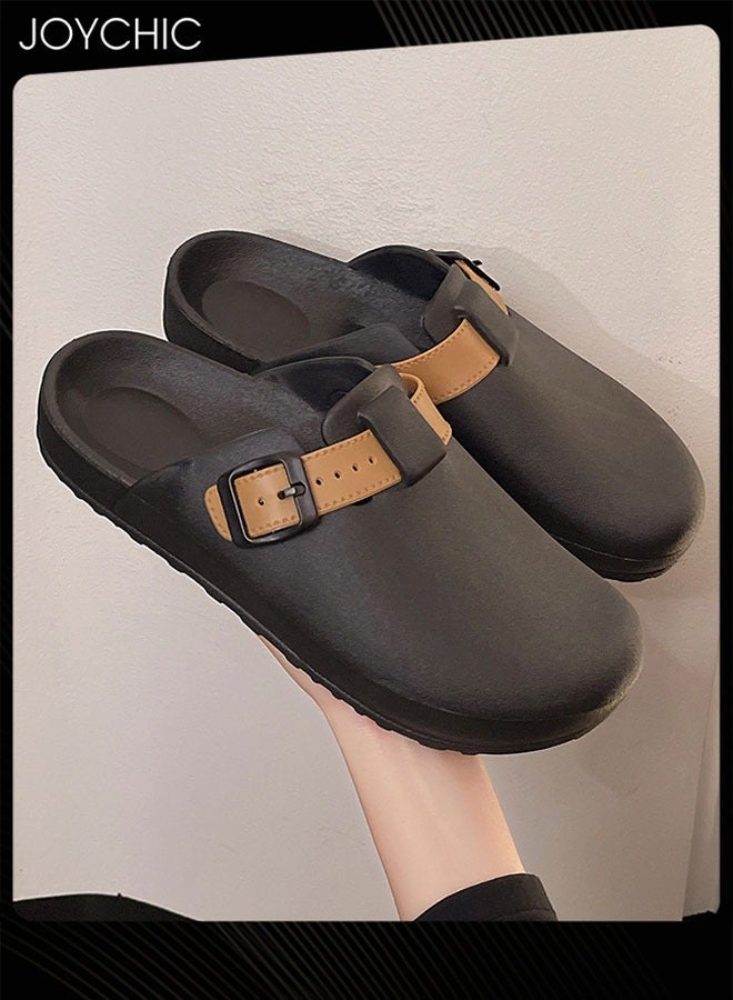 Joychic أحذية عمل نسائية مريحة وقابلة للتنفس ببطانة ناعمة غير قابلة للانزلاق، أحذية مسطحة قابلة للتعديل بحزامين مزدوجين - Image 1