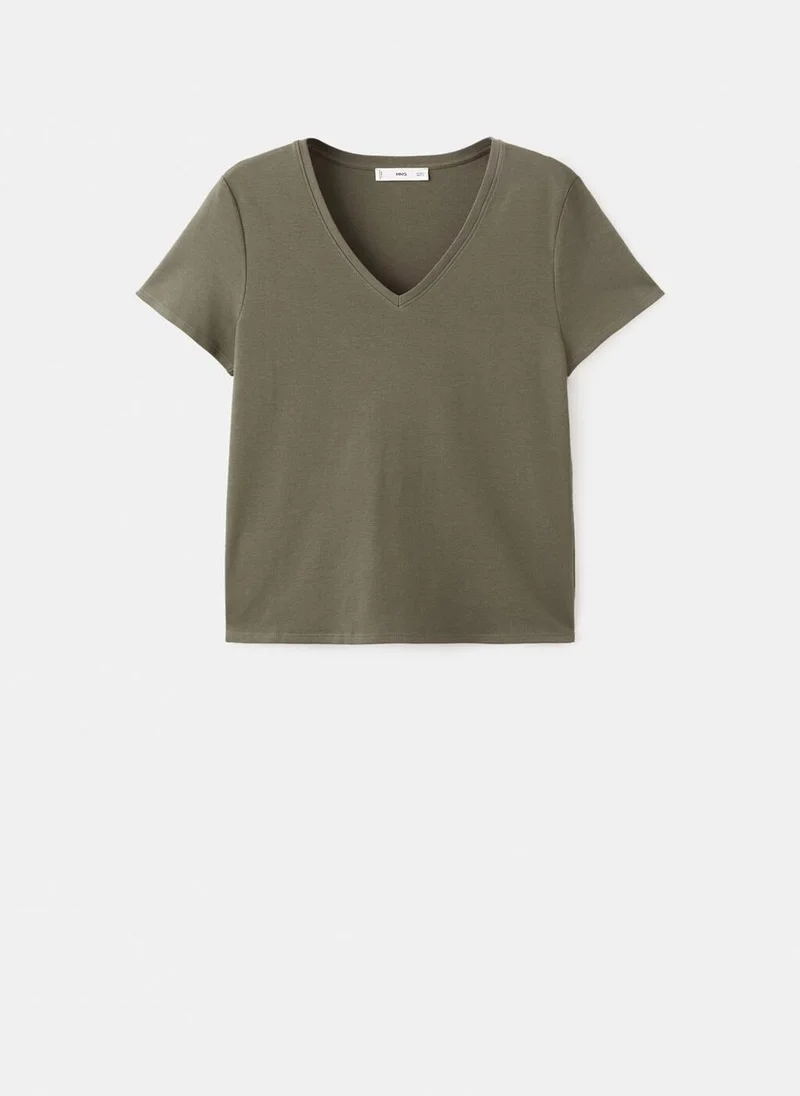 MANGO  V-neck cotton T-shirt for Women | Best Price UAE