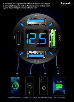 Joyeworld شاحن سيارة 4 في 1 USB QC3.0 PD20W  - Image 4