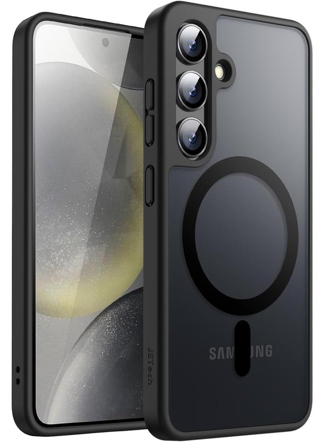 Jetech Magnetic Case For Samsung Galaxy S24 5G Compatible With Magsafe Translucent Matte Back Shockproof Phone Cover Black - Image 1