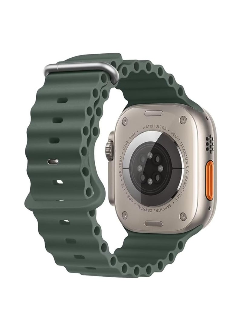 Soft Silicone Ocean Band Compatible With Apple Watch Ultra Band 49mm,45mm,44mm,42mm for Men And Women High-Quality Adjustable Bands - Image 2