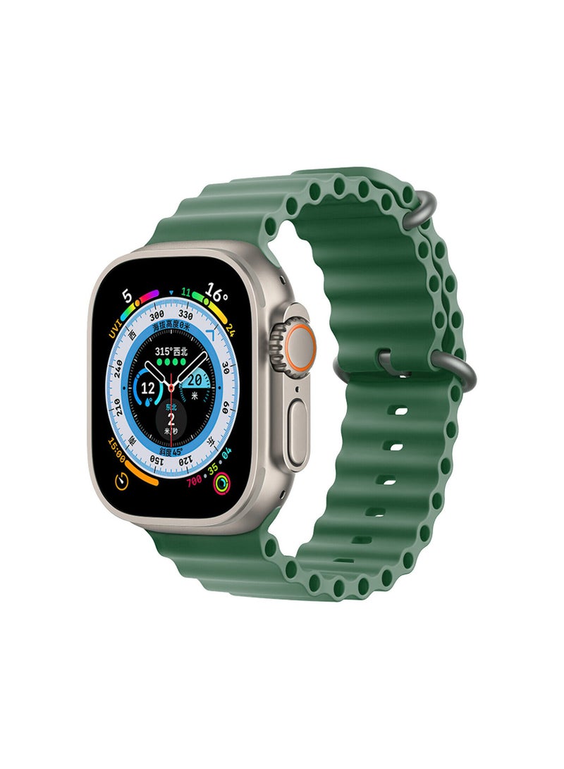 Soft Silicone Ocean Band Compatible With Apple Watch Ultra Band 49mm,45mm,44mm,42mm for Men And Women High-Quality Adjustable Bands - Image 4