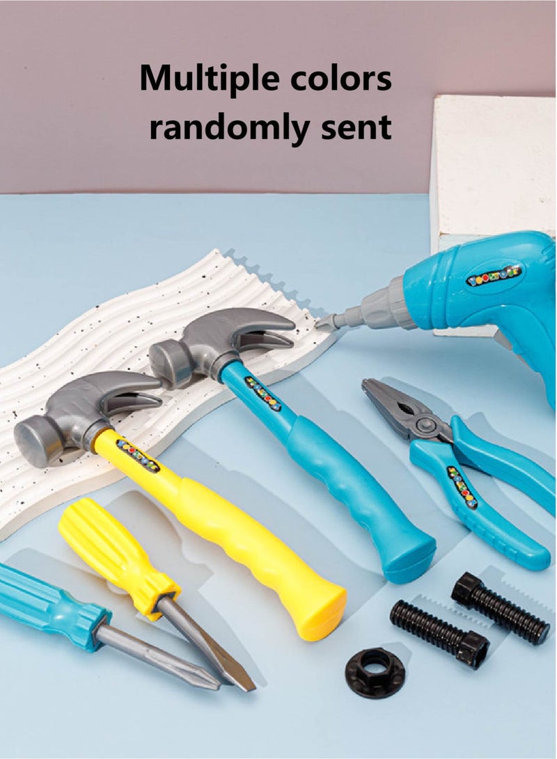 14-Piece Kids Pretend Engineering STEM Kit - Plastic Toy Drill with Screws, Bolts & Wrench | Develops Hand-Eye Coordination & Creativity | Safe Smooth Edges for Ages 2+ - Image 3