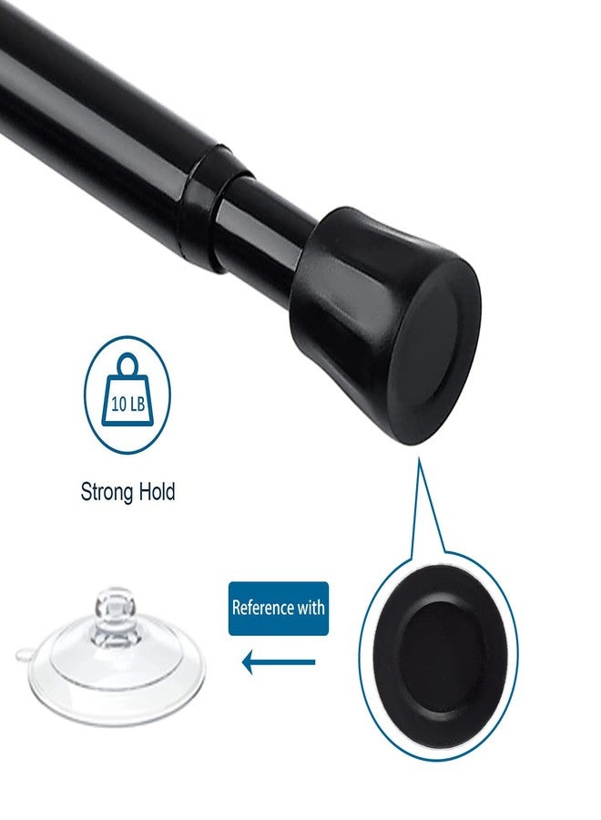 TYRON TYRON 1Pack Black Tension Rod 18 to 28 Inch, Adjustable Small Tension Curtain Rod, Spring Loaded Curtain Rods for Window No Drill - Image 3