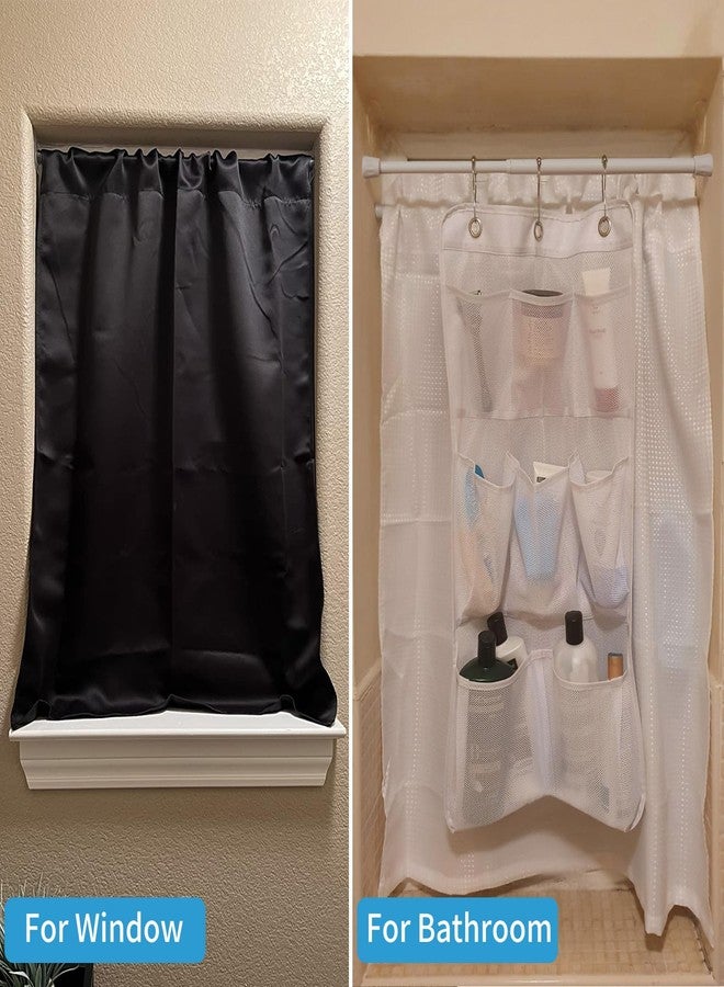 TYRON TYRON 1Pack Black Tension Rod 18 to 28 Inch, Adjustable Small Tension Curtain Rod, Spring Loaded Curtain Rods for Window No Drill - Image 5