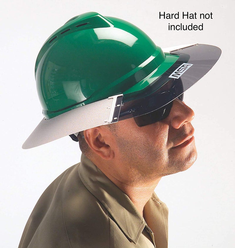 MSA 697410 V-Gard Sun Shield - Standard V-Gard Hat/Full Brim Attachment, Polyurethane Brim Extender, Smoke-Tinted Lexan, Added Sun & Heat Protection, Reusable & Replaceable Hard Hat Accessory - Image 3