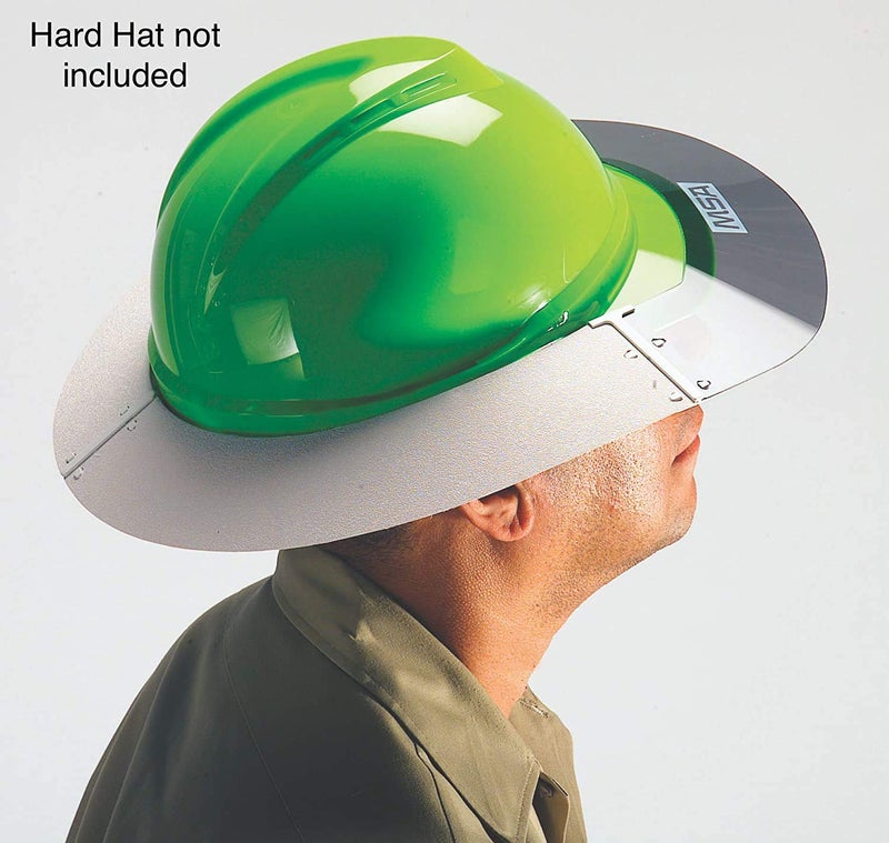 MSA 697410 V-Gard Sun Shield - Standard V-Gard Hat/Full Brim Attachment, Polyurethane Brim Extender, Smoke-Tinted Lexan, Added Sun & Heat Protection, Reusable & Replaceable Hard Hat Accessory - Image 4