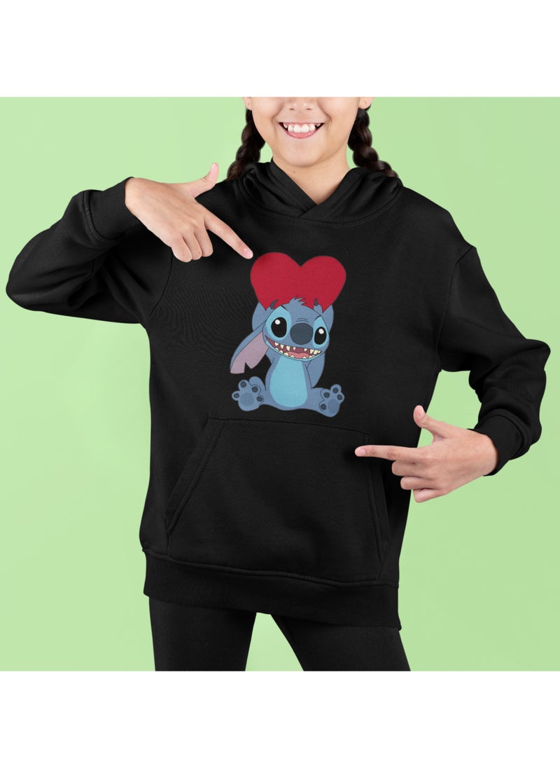 ZOOM - Lovely Little Stitch Black Hoodie - Image 1