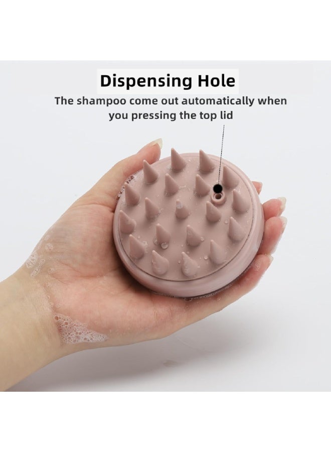 Loquat 【Hair Scalp Scrubber Shampoo Brush with Dispenser】– Silicone Scalp Massager  Exfoliating Brush for Deep Cleansing, Dandruff Removal  Hair Growth – Long-Nail Friendly Shower Tool for All Hair Types ( - Image 3