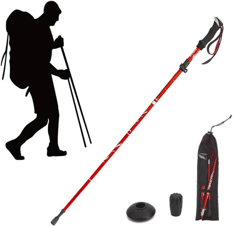 Goodern Cross-location transit friendly build Goodern Collapsible Trekking Poles,Lightweight Travel Hiking Poles Aluminum Alloy Walking Sticks for Hiking with Telescopic & Foldable Tri-fold Design with EVA Grip for Women Men,Hiking,Camping-Black Modern color selections - Image 1