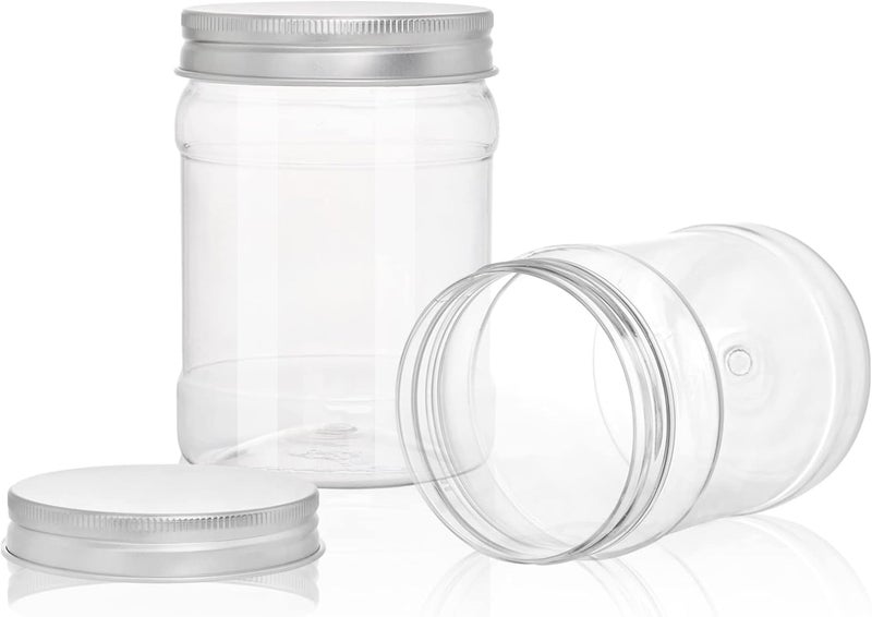 Fasmov 21 Pack 12 Ounce Clear Plastic Food Containers Jars with Screw On Lids, Round Empty Plastic Slime Storage Containers for Kitchen & Household Storage - BPA Free - Image 3