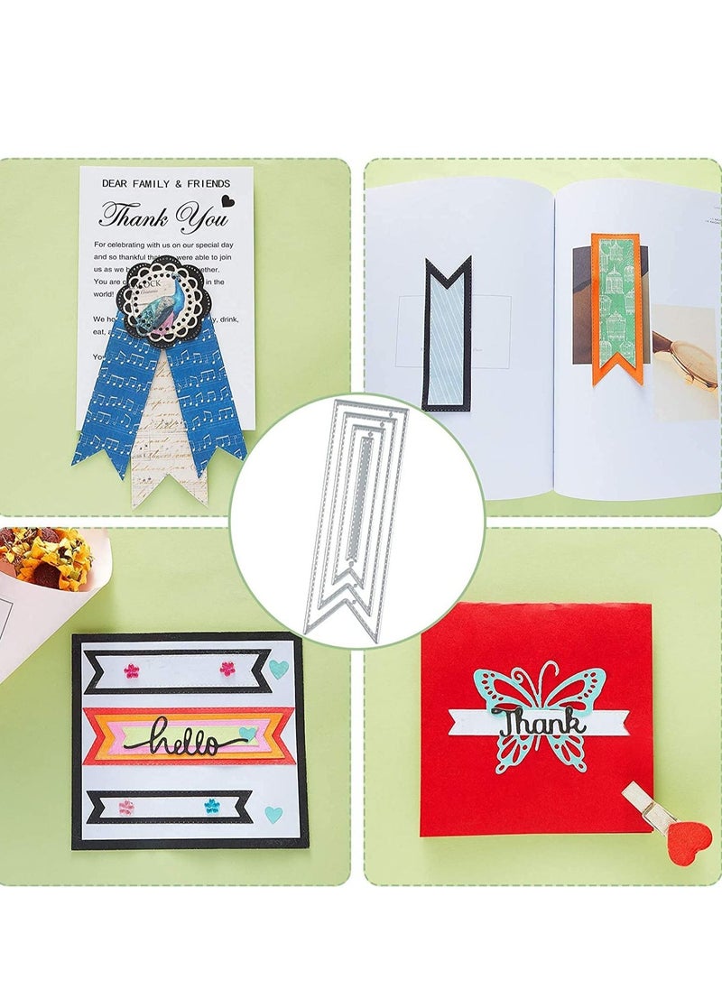 Y&D - Bookmark Metal Cutting Dies, DIY Craft Carbon Steel Embossing Template Scrapbooking Tool, and Thin Banner Die for Card (Simple Style) - Image 1