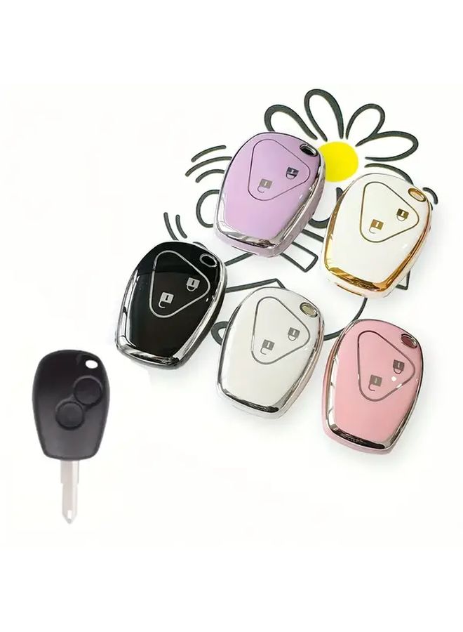 Black TPU Car Key Case Shockproof Scratch Resistant Anti Slip Grip Modern Design - Image 1