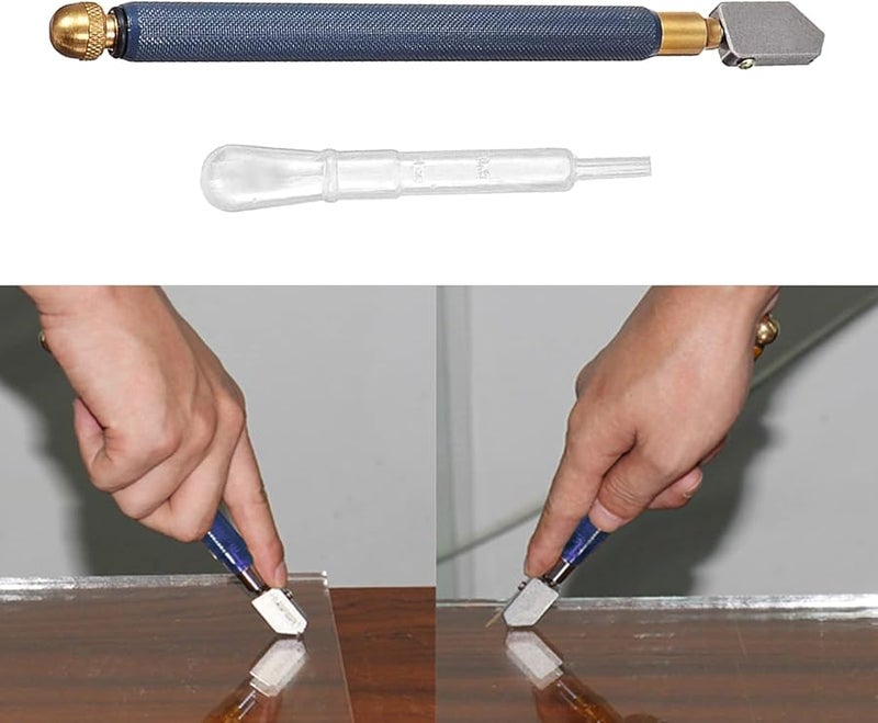 TC 17 Straight Head Glass Cutter Anti Slip Metal Handle Hand Tool - Image 3