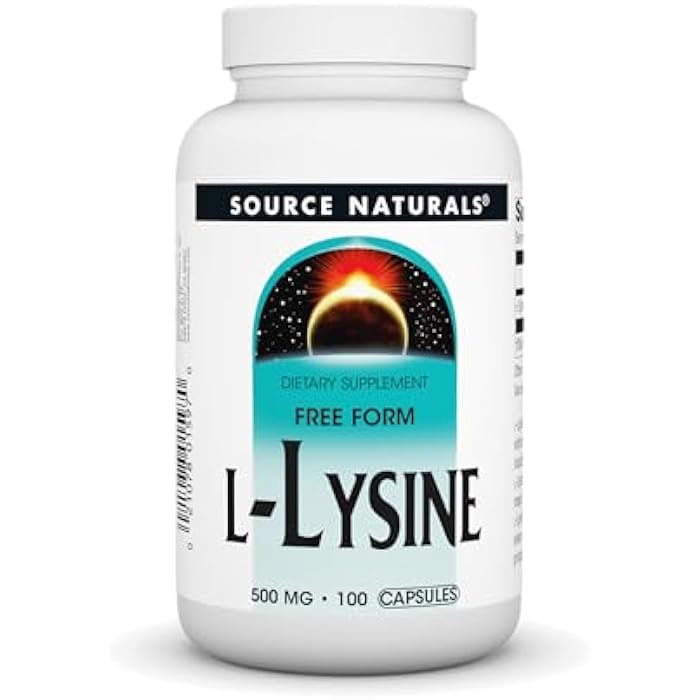 Source Naturals L-Lysine Free Form -Amino Acid Supplement Supports Energy Formation & Collagen - 100 Capsules - Image 1