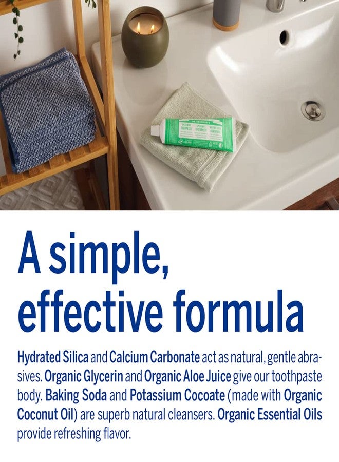 Dr. Bronner's Dr. Bronner’s - All-One Toothpaste Variety Pack - Peppermint & Spearmint, 70% Organic Ingredients, Fluoride-Free, Helps Freshen Breath, Vegan (5oz, 2-Pack) - Image 4