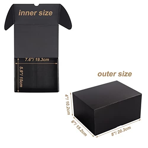 ZBEIVAN 8x6x4 Black Small Shipping Boxes, 20 Packs Corrugated Cardboard Mailer Boxes for Packaging Small Business Mailing Gifts Wrap Boxes with Lids - Image 2