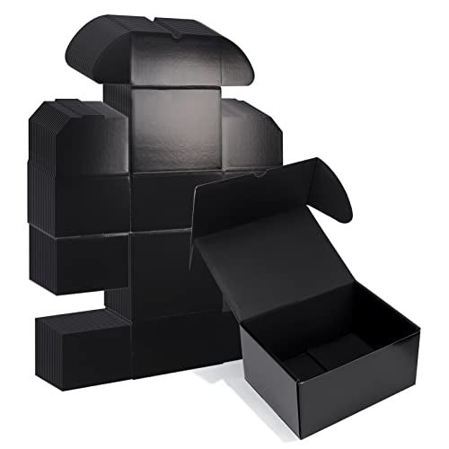 ZBEIVAN 8x6x4 Black Small Shipping Boxes, 20 Packs Corrugated Cardboard Mailer Boxes for Packaging Small Business Mailing Gifts Wrap Boxes with Lids - Image 1