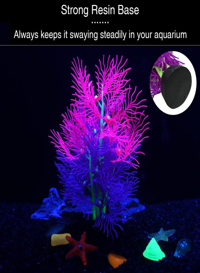 LPFLASAT Aquarium Decorations Glowing Silicone Ornament for Tank Landscape Decor - Betta Fish Tank (Purple) - Image 2