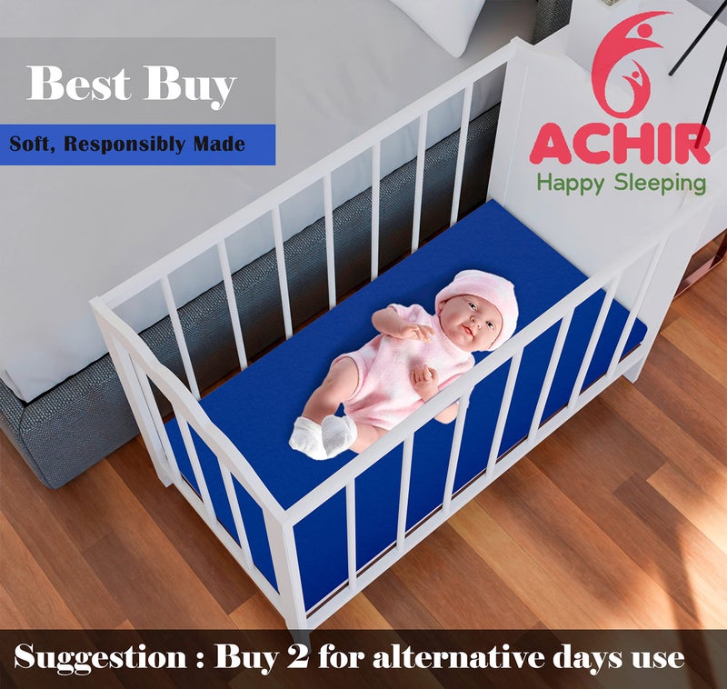ACHIR Waterproof Cotton Dry Sheet/Bed Protector/Absorbent Mat Small, 50 cm x 70 cm, Navy Blue - Image 3