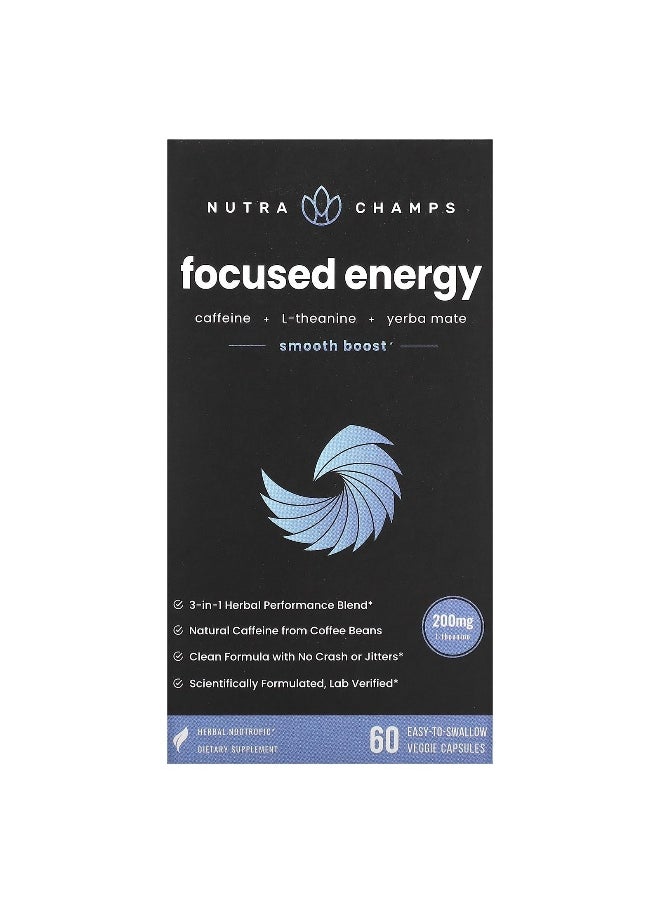 NutraChamps NutraChamps, Focused Energy, 60 Easy-to-Swallow Veggie Capsules  - Image 1