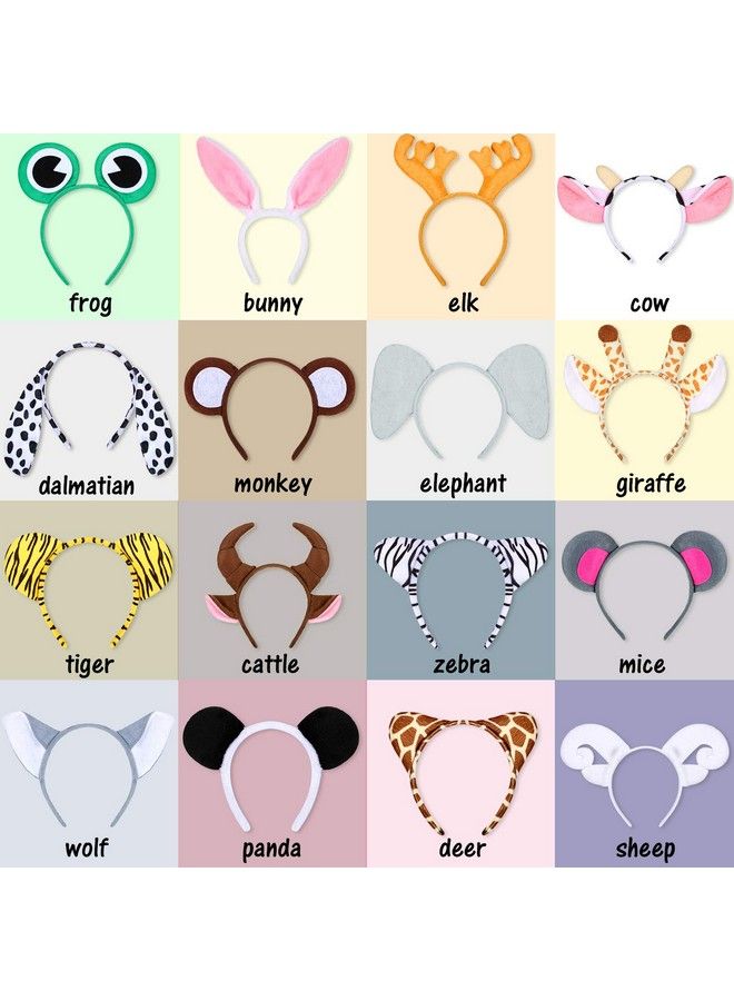 WILLBOND 16 Pieces Animal Headbands Jungle Safari Party Favors Wild One Birthday Decorations Photo Booth Props Animal Hair Hoop For Kids Adults Animal Cosplay Birthday Theme Party Supply Stage Performance - Image 4