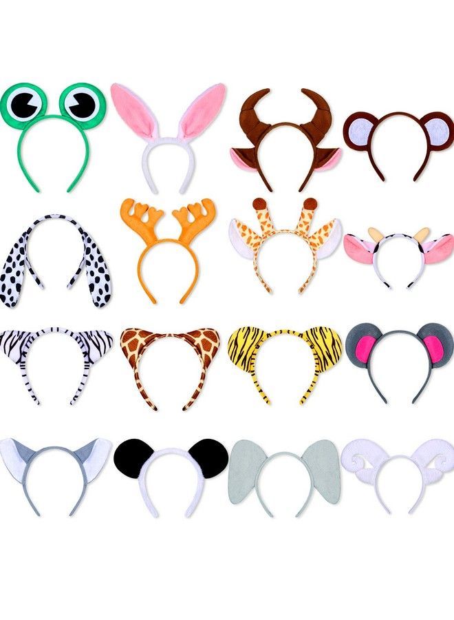 WILLBOND 16 Pieces Animal Headbands Jungle Safari Party Favors Wild One Birthday Decorations Photo Booth Props Animal Hair Hoop For Kids Adults Animal Cosplay Birthday Theme Party Supply Stage Performance - Image 2