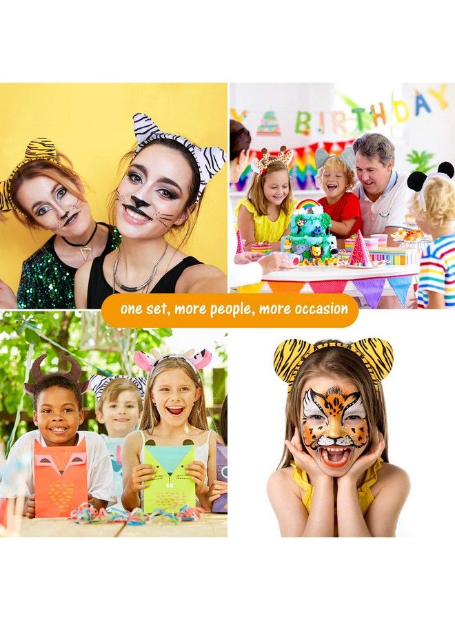 WILLBOND 16 Pieces Animal Headbands Jungle Safari Party Favors Wild One Birthday Decorations Photo Booth Props Animal Hair Hoop For Kids Adults Animal Cosplay Birthday Theme Party Supply Stage Performance - Image 3