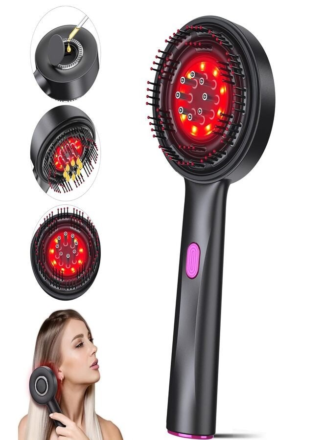 Generic Hair Massager Portable Smart Scalp Hairbrush Multifunctional 3-in-1 Electric Scalp Massage Comb Head Massager Black  - Image 1