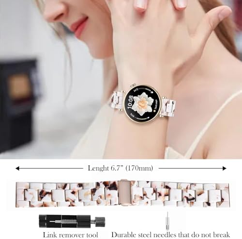 DEALELE Bands Compatible with Huawei Watch GT5 Pro 42mm / GT5 41mm / GT4 41mm / Garmin Venu 3S / Forerunner 265S / Fossil Women's Gen 6, 18mm Colorful Resin Replacement Strap for Women, Nougat - Image 4