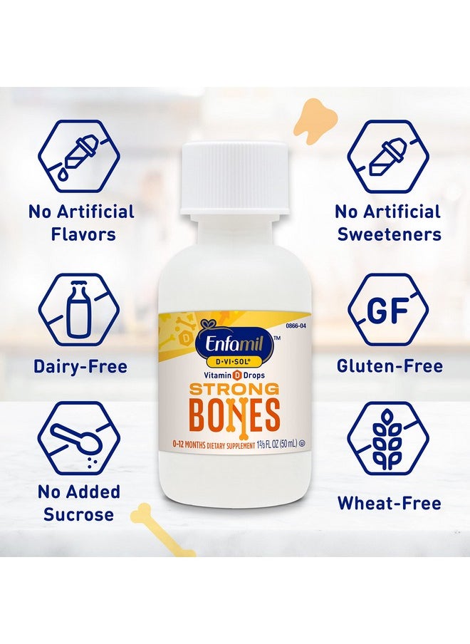 Enfamil - Dvisol Vitamin D Liquid Supplement Drops For Infants Supporting Strong Teeth  Bones In Newborn Babies Easytouse Gluten Free 50 Ml Dropper Bottle Pack Of 3 - Image 1