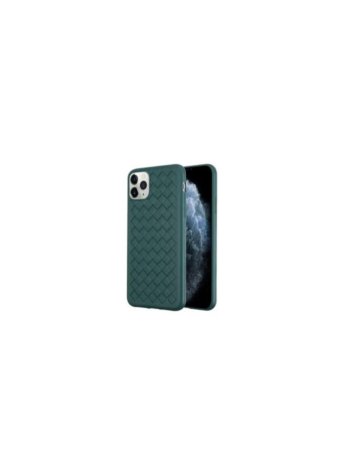 CATANES iPhone 11 Pro Woven Pattern Case Shockproof Slim TPU Cover Green - Image 2