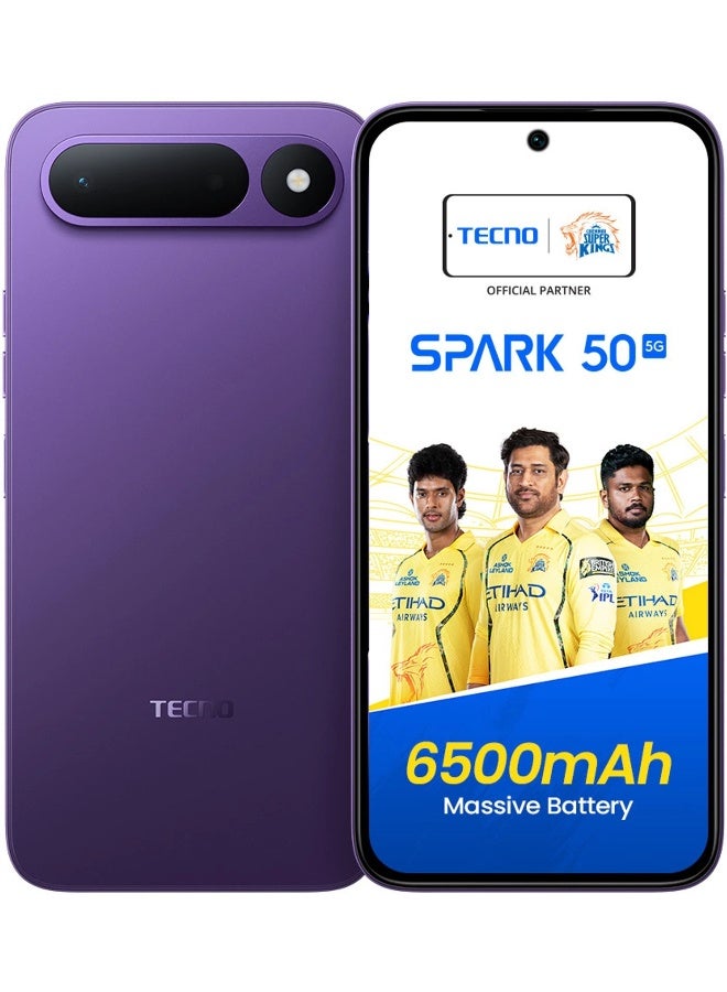 TECNO SPARK 50 5G Dual Sim Fantasy Purple 4GB RAM 256GB - Global Version - Image 2