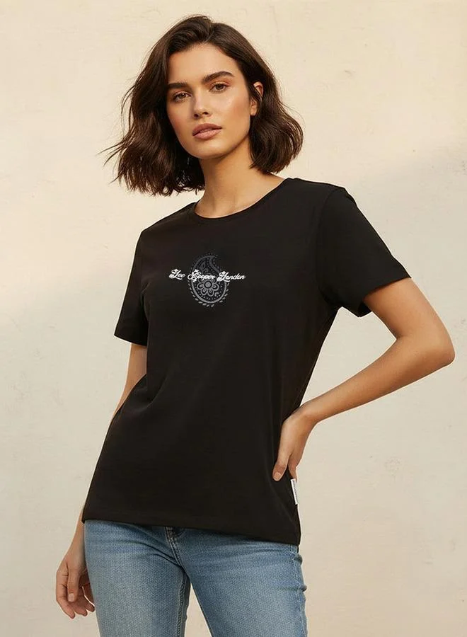 لي كوبر Lee Cooper Relaxed Fit Cotton T-shirt with Print