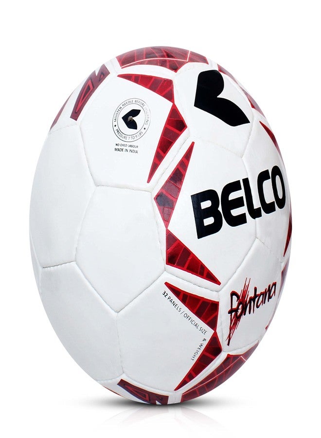 Belco Sports Red Fontana 3Ply 1m PU 32 Panel Football Size 5 - Image 3