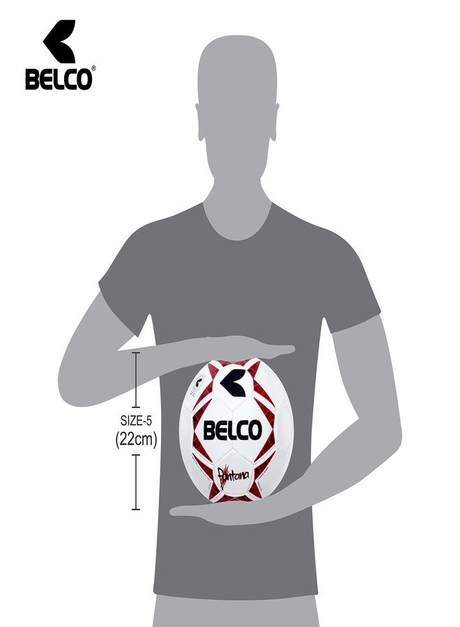 Belco Sports Red Fontana 3Ply 1m PU 32 Panel Football Size 5 - Image 4