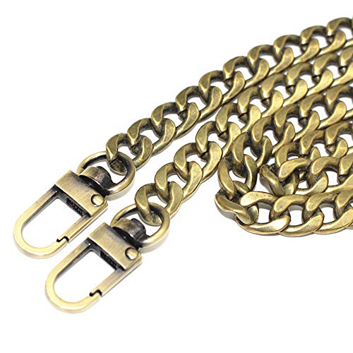 Model Worker DIY Iron Flat Chain Strap Handbag Chains Purse Chain Straps Shoulder Cross Body Replacement Straps with Metal Buckles (55", Bronze) - Image 2
