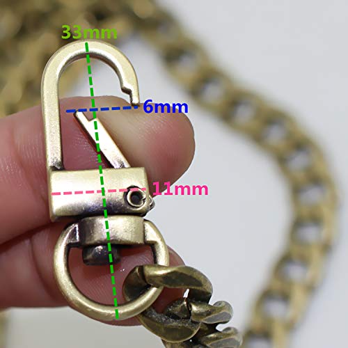 Model Worker DIY Iron Flat Chain Strap Handbag Chains Purse Chain Straps Shoulder Cross Body Replacement Straps with Metal Buckles (55", Bronze) - Image 3