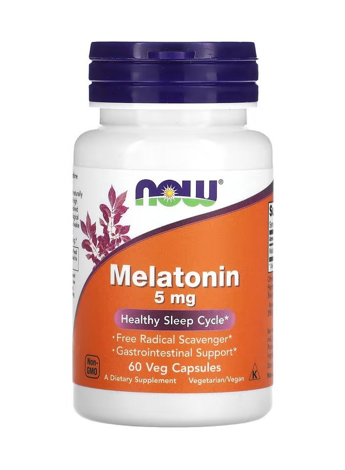 now Melatonin, 5 mg, 60 Veg Capsules