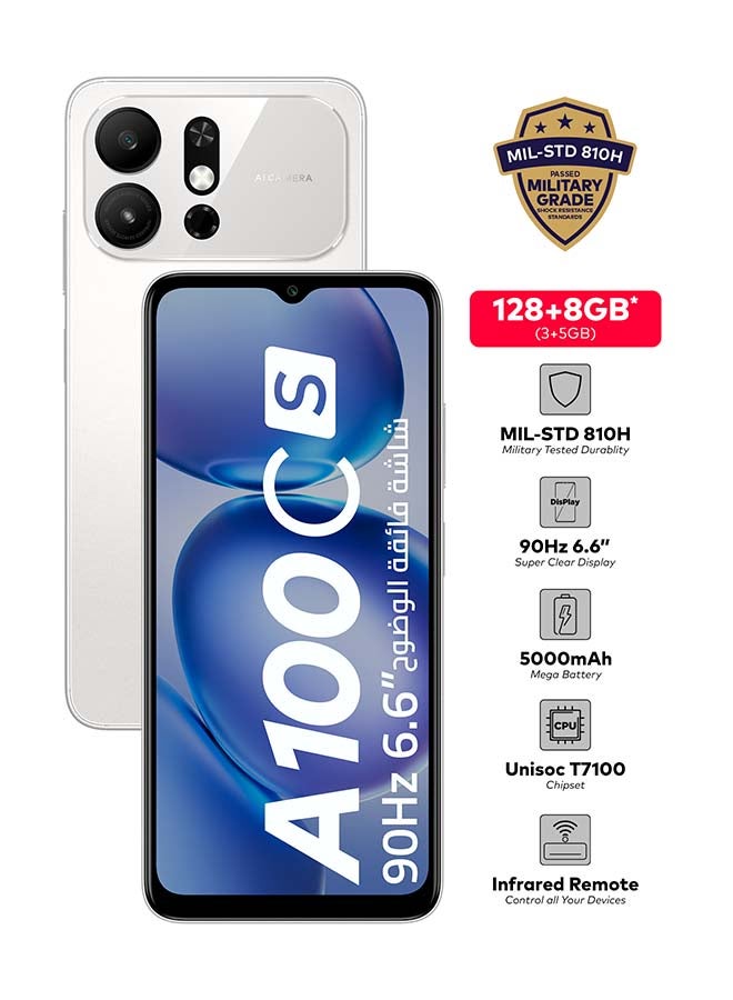 إيتيل A100Cs كود وايت 3+5 جيجابايت رام 128 جيجابايت 4G - نسخة الشرق الأوسط - Image 2