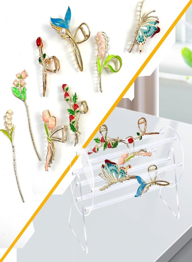 SAJANI Clear Acrylic Claw Clip Organizer, 360 Rotating Claw Clip Holder And Display Stand, Headband & Hair Accessories Organizer For Women And Girls (Pack Of 1) (Claw Clip Holder) - Image 2