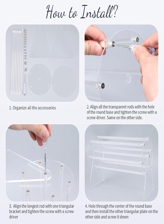SAJANI Clear Acrylic Claw Clip Organizer, 360 Rotating Claw Clip Holder And Display Stand, Headband & Hair Accessories Organizer For Women And Girls (Pack Of 1) (Claw Clip Holder) - Image 4