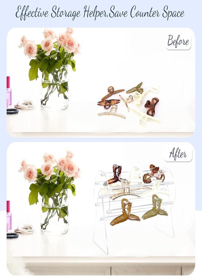 SAJANI Clear Acrylic Claw Clip Organizer, 360 Rotating Claw Clip Holder And Display Stand, Headband & Hair Accessories Organizer For Women And Girls (Pack Of 1) (Claw Clip Holder) - Image 3