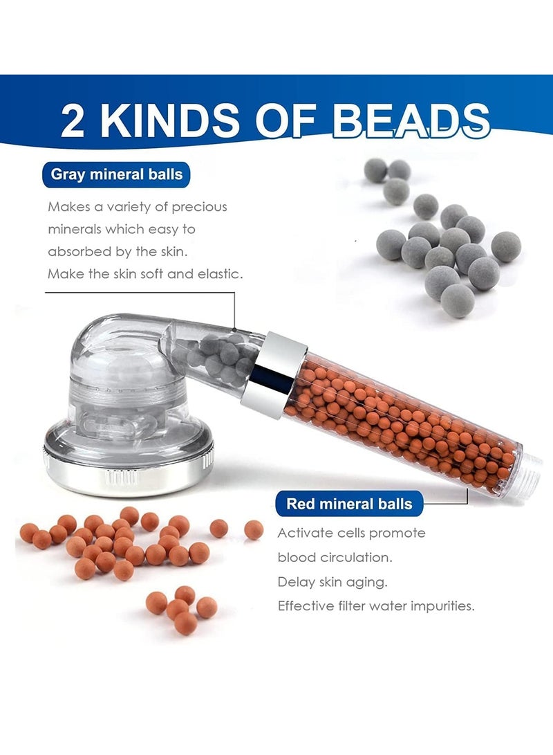 Filtered Shower Head with Extra Replaceable Stones, Water Saving 3 Spray Modes Handheld High Pressure Shower Filter for Dry Skin & Hair, Water Filtration system Improves Immune System - Image 3