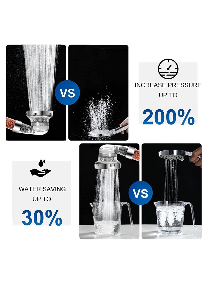 Filtered Shower Head with Extra Replaceable Stones, Water Saving 3 Spray Modes Handheld High Pressure Shower Filter for Dry Skin & Hair, Water Filtration system Improves Immune System - Image 4